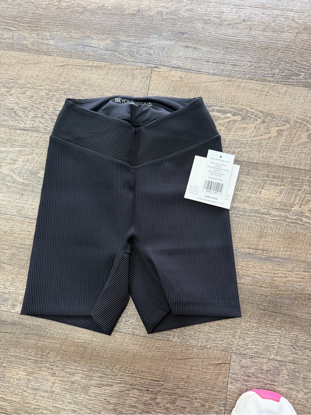 Beyond Yoga Black Ribbed High-Waist Shorts